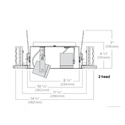 Lightolier LCRM10 OmniSpot 2-Head LED Recessed Multiple, 1000 lm per head