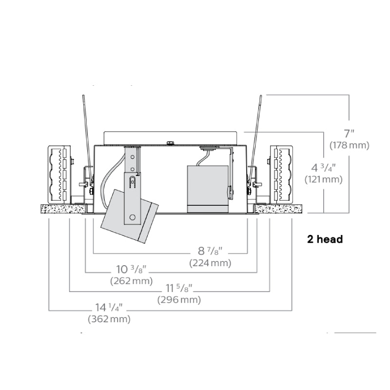 Lightolier LCRM10 OmniSpot 2-Head LED Recessed Multiple, 1000 lm per head