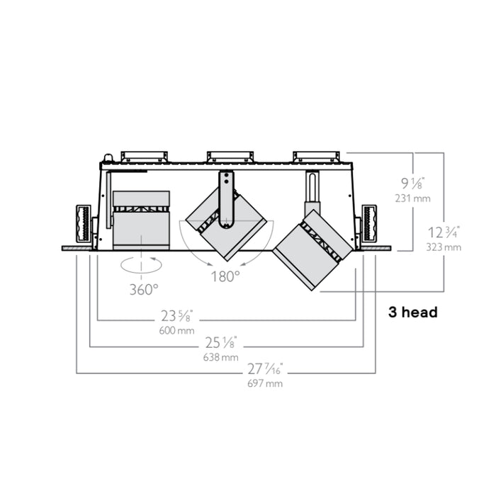 Lightolier LLAVRM20 Alcyon Vertical Recessed Multiple Frame, 2000 lm