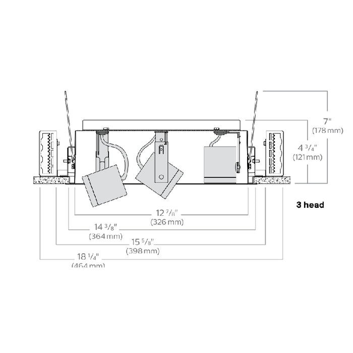 Lightolier LCRM10 OmniSpot 3-Head LED Recessed Multiple, 1000 lm per head