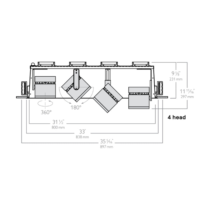 Lightolier LLAVRM20 Alcyon Vertical Recessed Multiple Frame, 2000 lm