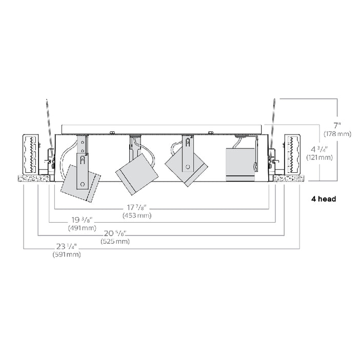 Lightolier LCRM06 OmniSpot 4-Head LED Recessed Multiple, 600 lm per head