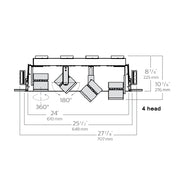 Lightolier LLAVRM Alcyon Vertical Recessed Multiple Frame, 1000/1400 lm