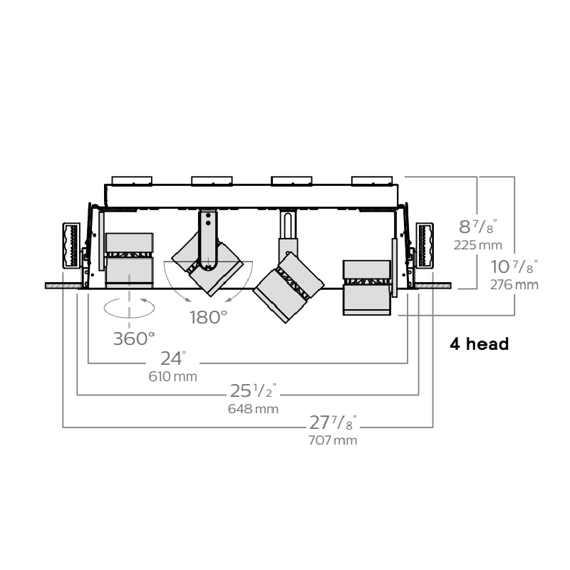 Lightolier LLAVRM Alcyon Vertical Recessed Multiple Frame, 1000/1400 lm