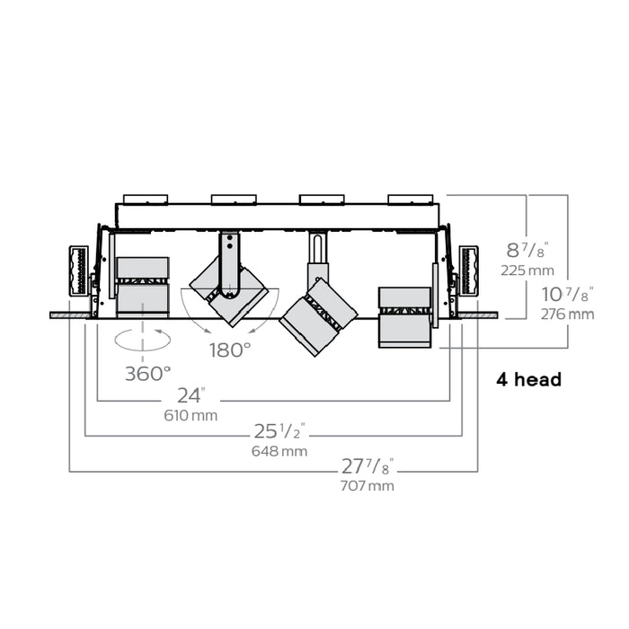 Lightolier LLAVRM Alcyon Vertical Recessed Multiple Frame, 1000/1400 lm