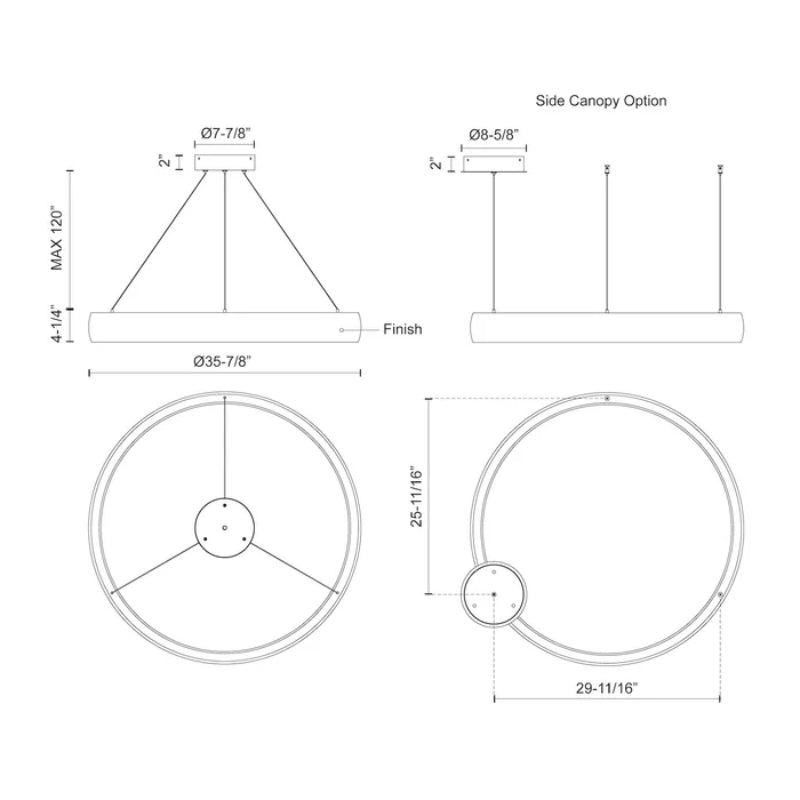 Kuzco PD22735-UNV Halo 36" LED Pendant, 120-277V