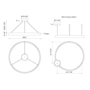 Kuzco PD22753-UNV-010 Halo 1-lt 52" LED Pendant, 120-277V