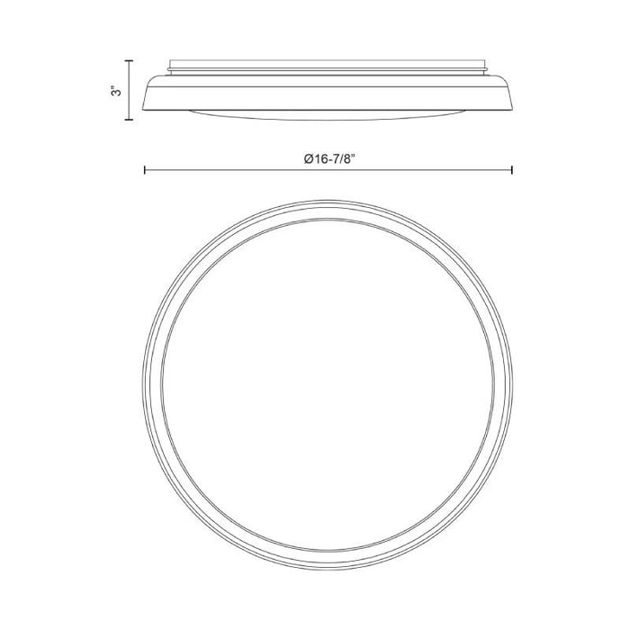 Kuzco FM43117 Hampton 1-lt 17" LED Flush Mount, 5CCT Selectable