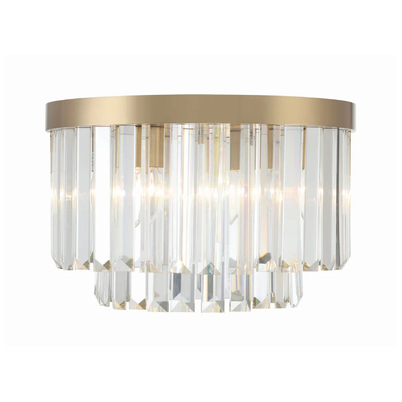 Crystorama HAY-1400 Hayes 4-lt 16" Flush Mount - Aged Brass