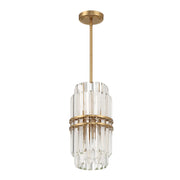 Crystorama HAY-1401 Hayes 4-lt 8" Pendant - Aged Brass