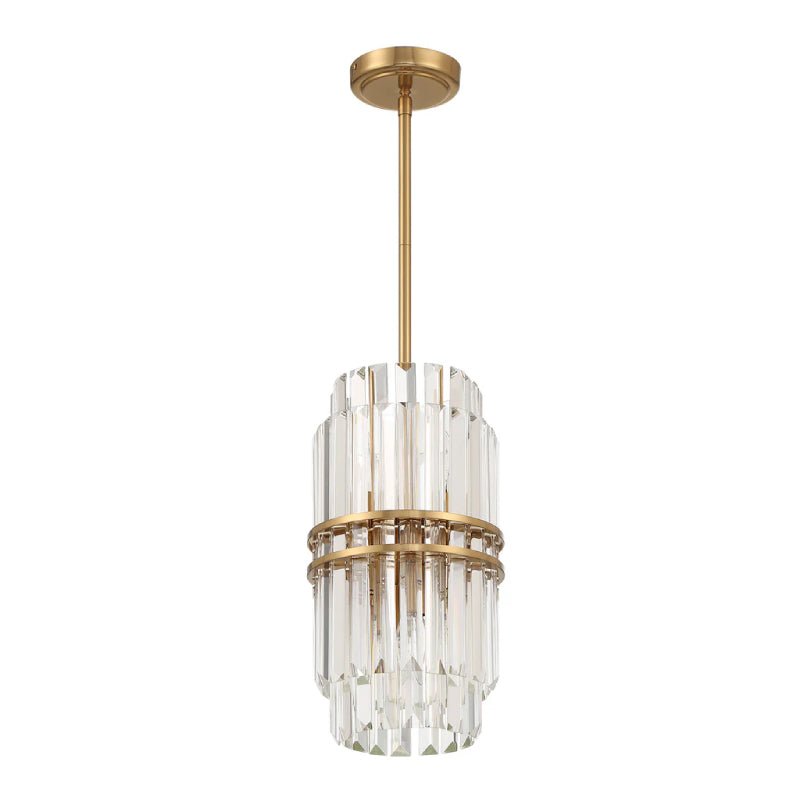 Crystorama HAY-1401 Hayes 4-lt 8" Pendant - Aged Brass