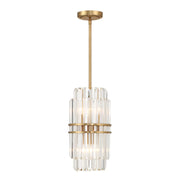 Crystorama HAY-1401 Hayes 4-lt 8" Pendant - Aged Brass