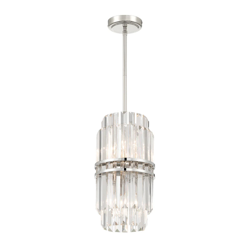 Crystorama HAY-1401 Hayes 4-lt 8" Pendant - Polished Nickel