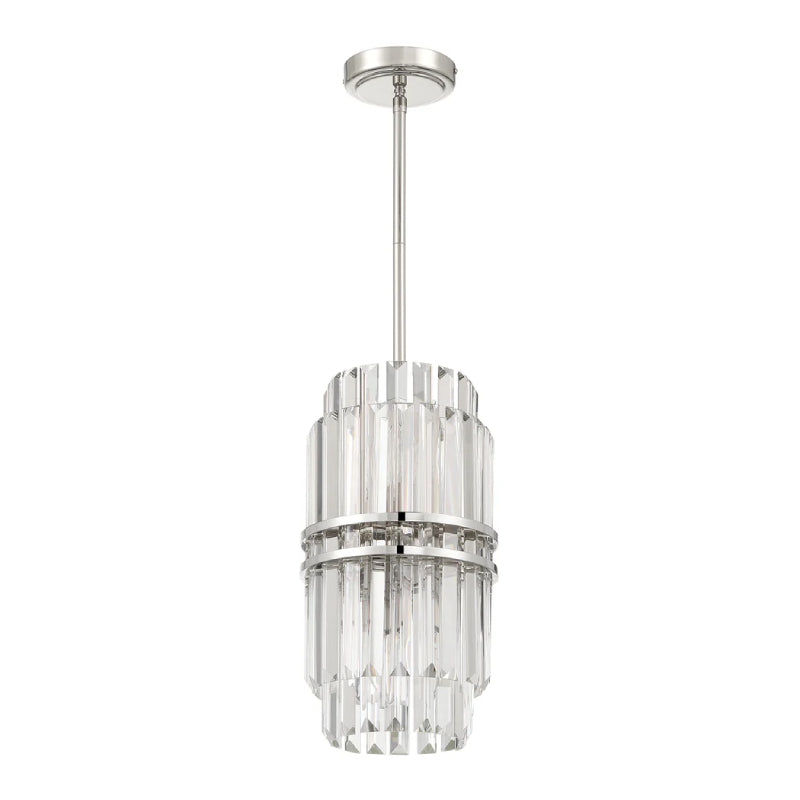 Crystorama HAY-1401 Hayes 4-lt 8" Pendant - Polished Nickel