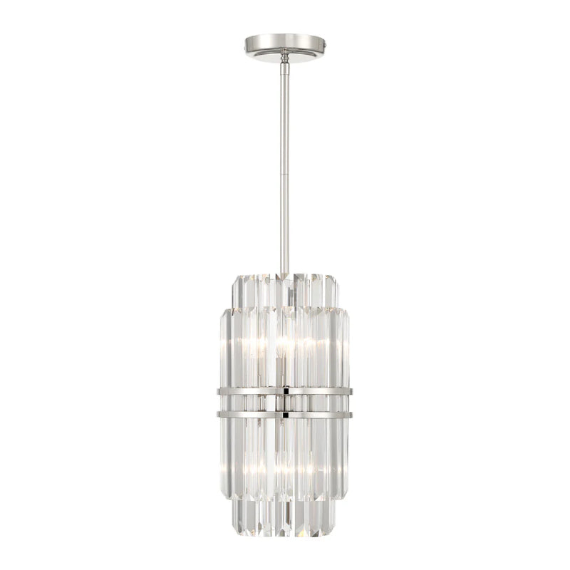 Crystorama HAY-1401 Hayes 4-lt 8" Pendant - Polished Nickel