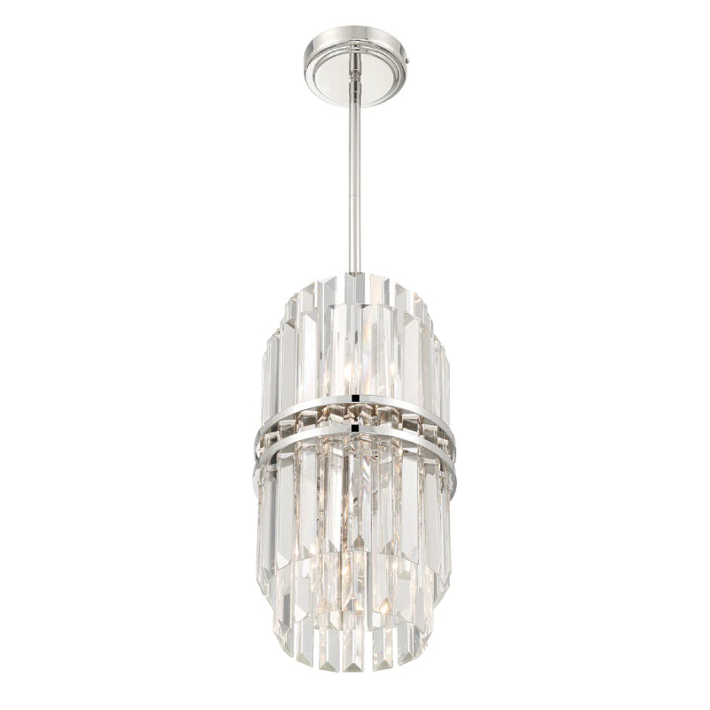 Crystorama HAY-1401 Hayes 4-lt 8" Pendant - Polished Nickel