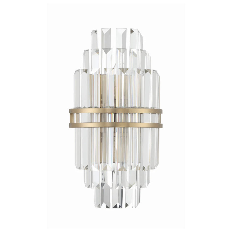 Crystorama HAY-1402 Hayes 2-lt 14" Tall Wall Sconce - Aged Brass