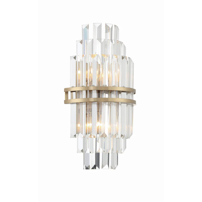 Crystorama HAY-1402 Hayes 2-lt 14" Tall Wall Sconce - Aged Brass