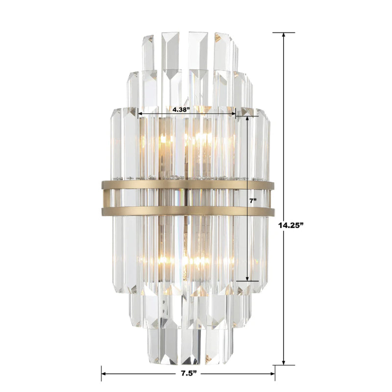 Crystorama HAY-1402 Hayes 2-lt 14" Tall Wall Sconce