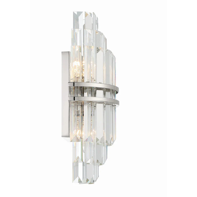 Crystorama HAY-1402 Hayes 2-lt 14" Tall Wall Sconce - Polished Nickel