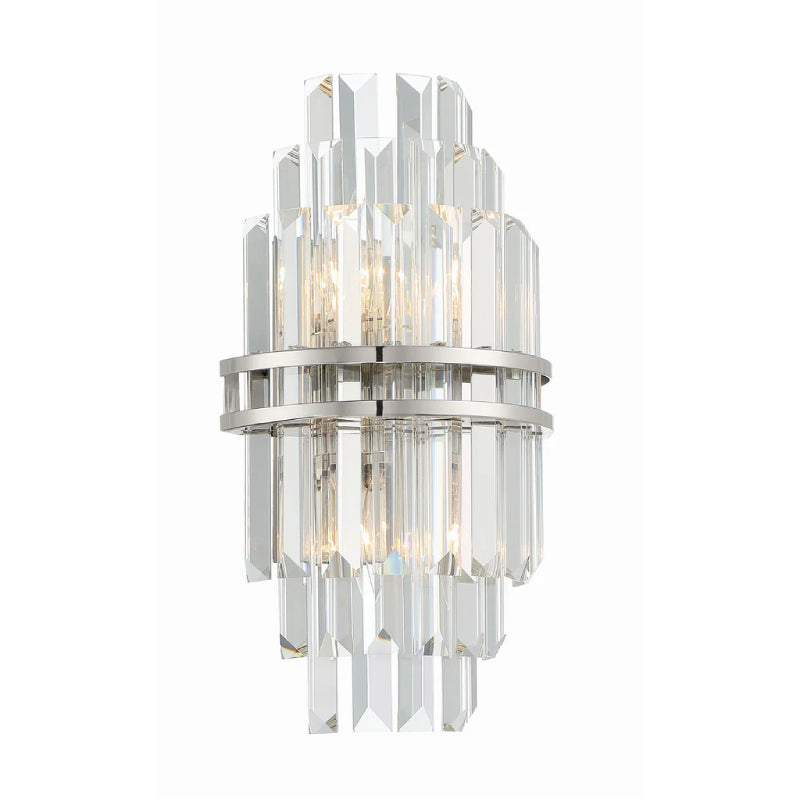 Crystorama HAY-1402 Hayes 2-lt 14" Tall Wall Sconce - Polished Nickel