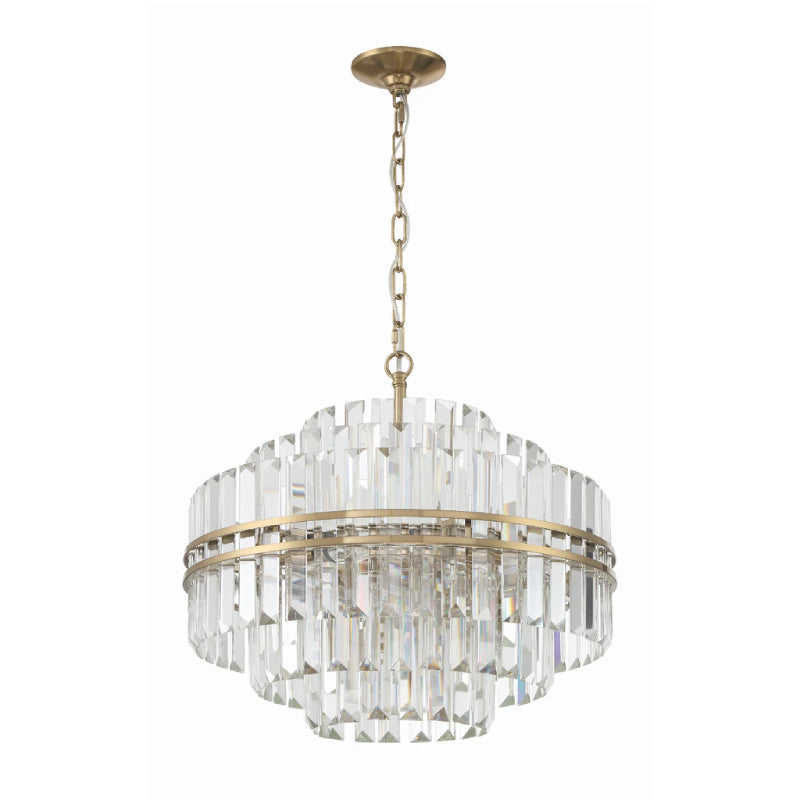 Crystorama HAY-1405 Hayes 12-lt 22" Chandelier - Aged Brass