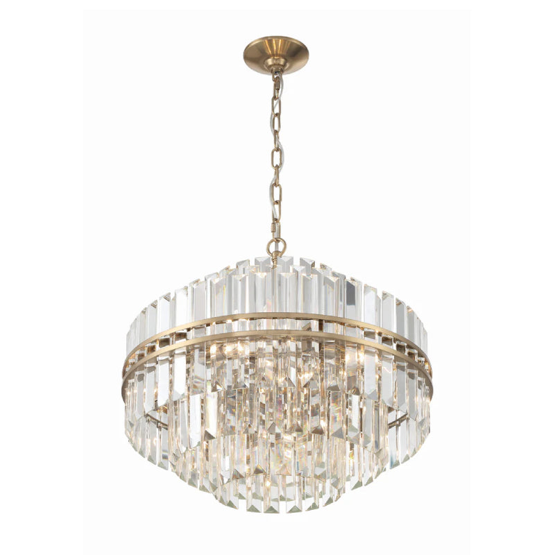 Crystorama HAY-1405 Hayes 12-lt 22" Chandelier - Aged Brass