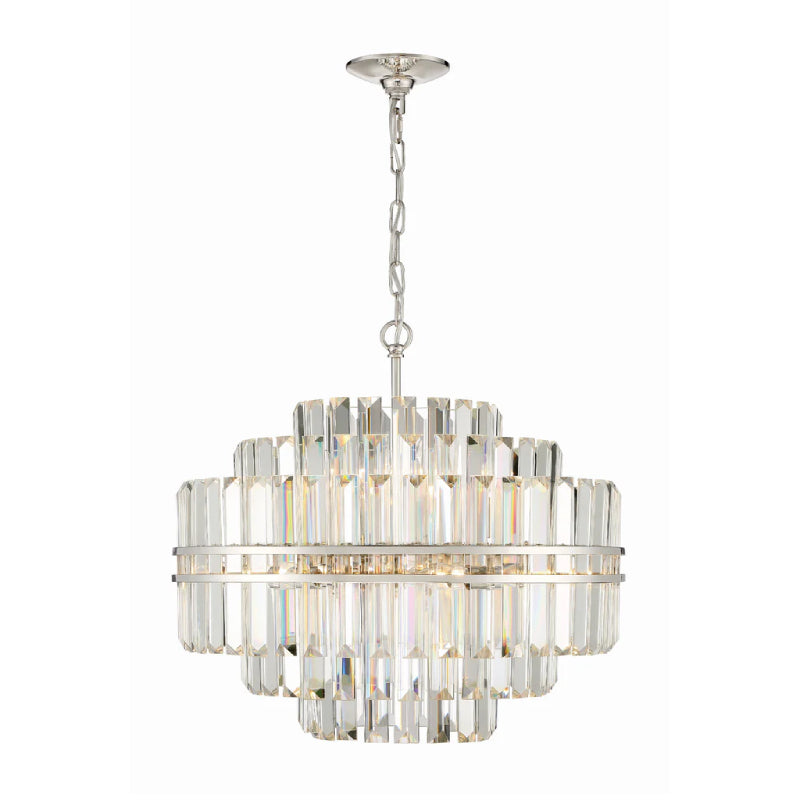 Crystorama HAY-1405 Hayes 12-lt 22" Chandelier - Polished Nickel