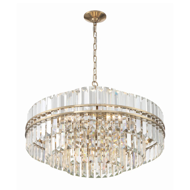 Crystorama HAY-1407 Hayes 16-lt 28" Chandelier - Aged Brass
