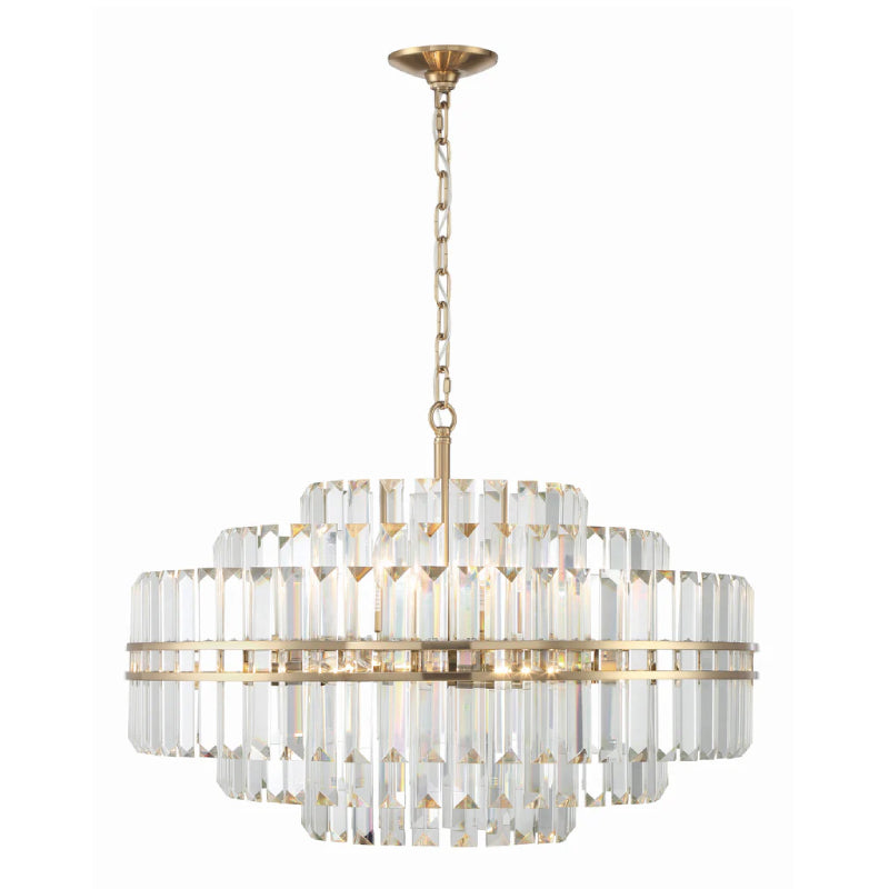 Crystorama HAY-1407 Hayes 16-lt 28" Chandelier - Aged Brass