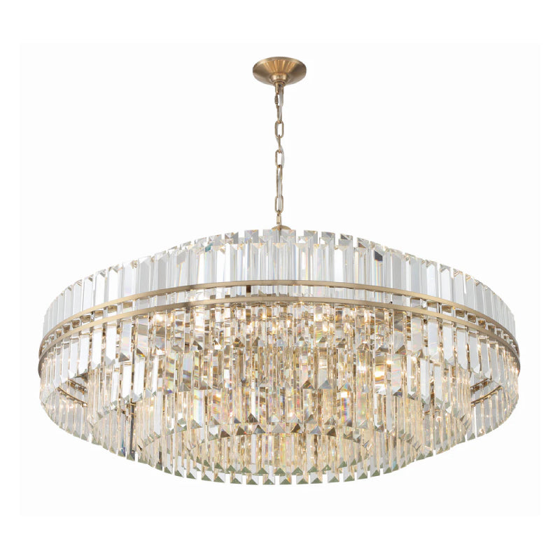 Crystorama HAY-1409 Hayes 32-lt 41" Chandelier - Aged Brass