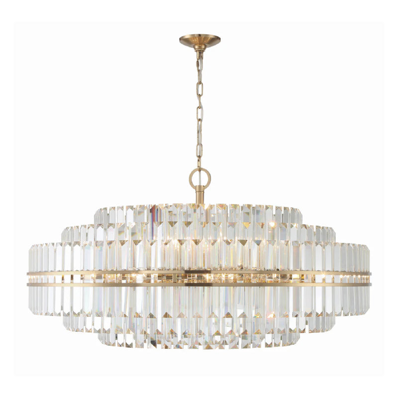 Crystorama HAY-1409 Hayes 32-lt 41" Chandelier - Aged Brass