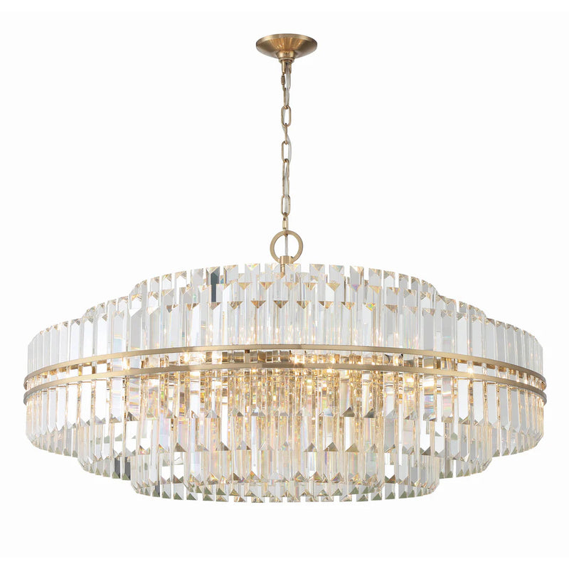 Crystorama HAY-1409 Hayes 32-lt 41" Chandelier - Aged Brass
