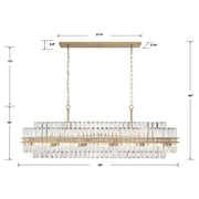 Crystorama HAY-1417 Hayes 16-lt 50" Linear Chandelier
