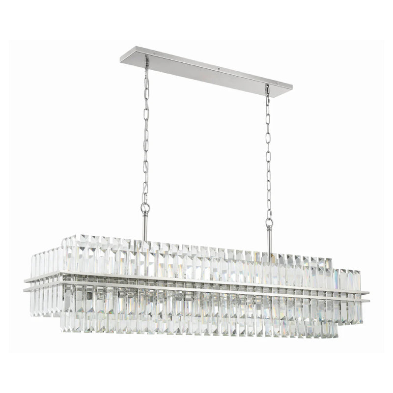 Crystorama HAY-1417 Hayes 16-lt 50" Linear Chandelier - Polished Nickel