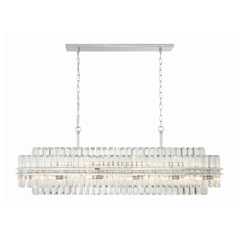 Crystorama HAY-1417 Hayes 16-lt 50" Linear Chandelier - Polished Nickel