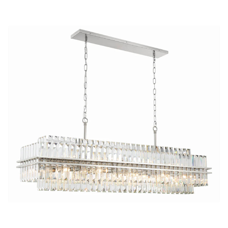 Crystorama HAY-1417 Hayes 16-lt 50" Linear Chandelier - Polished Nickel