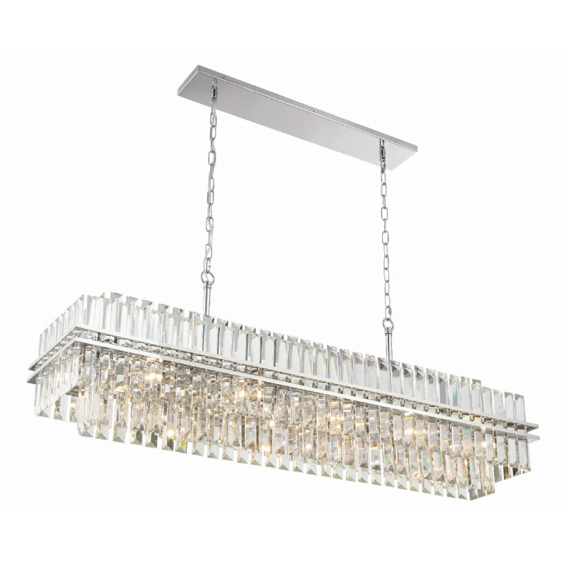 Crystorama HAY-1417 Hayes 16-lt 50" Linear Chandelier - Polished Nickel