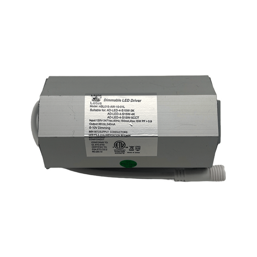 Lotus HBL015-AW-10 120-347V Input 0-10V Dimmable Driver for 15W 2 Prong Models