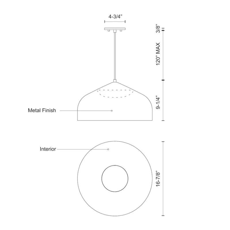 Kuzco PD9117 Helena 1-lt 17" LED Pendant