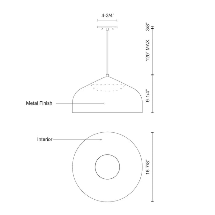 Kuzco PD9117 Helena 1-lt 17" LED Pendant