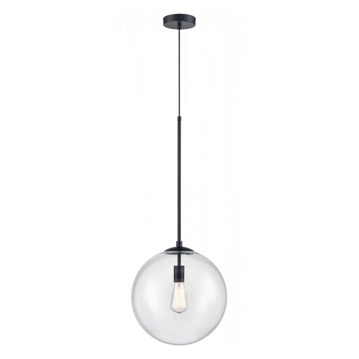 Avenue Lighting HF4201 Delilah 1-lt 14" Pendant - Black/Clear