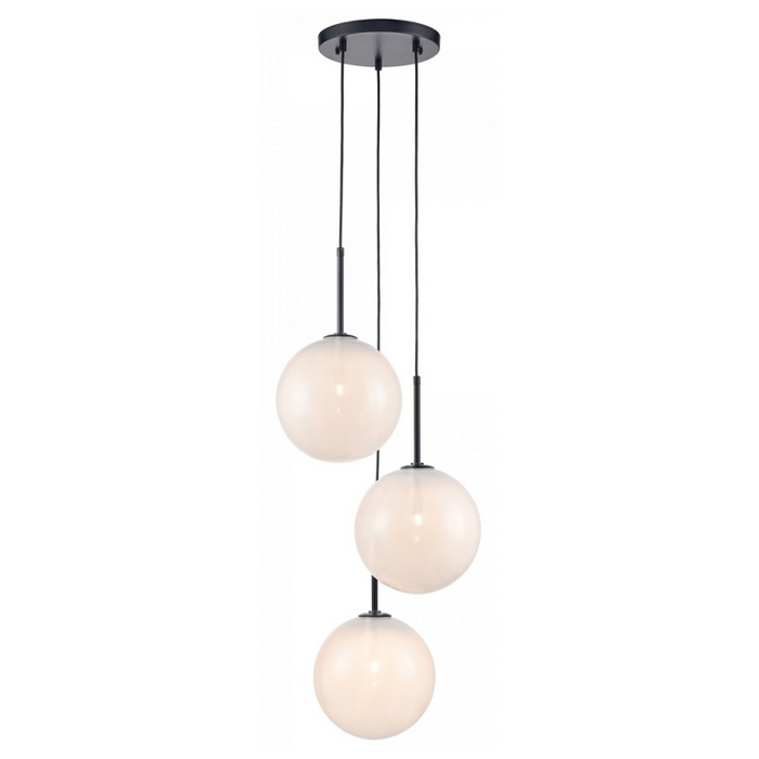 Avenue Lighting HF4233 Delilah 3-lt 17" LED Pendant - Black/White