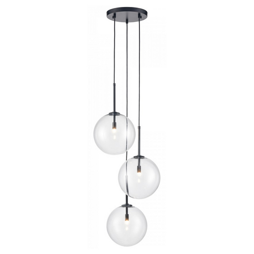 Avenue Lighting HF4233 Delilah 3-lt 17" LED Pendant - Black/Clear
