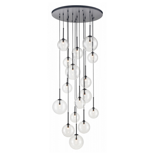 Avenue Lighting HF4266 Delilah 16-lt 34" LED Pendant - Black/Clear