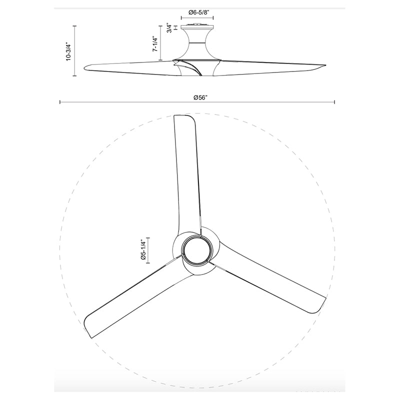 Alora Mood HF523056 Emiko 56" Ceiling Fan with LED Light Kit