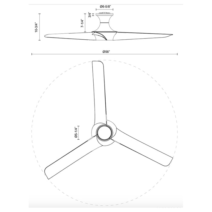 Alora Mood HF523056 Emiko 56" Ceiling Fan with LED Light Kit