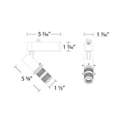 WAC H-1210 12W LED Stealth Framing Projector Zoomable Track Head, 120V, L System