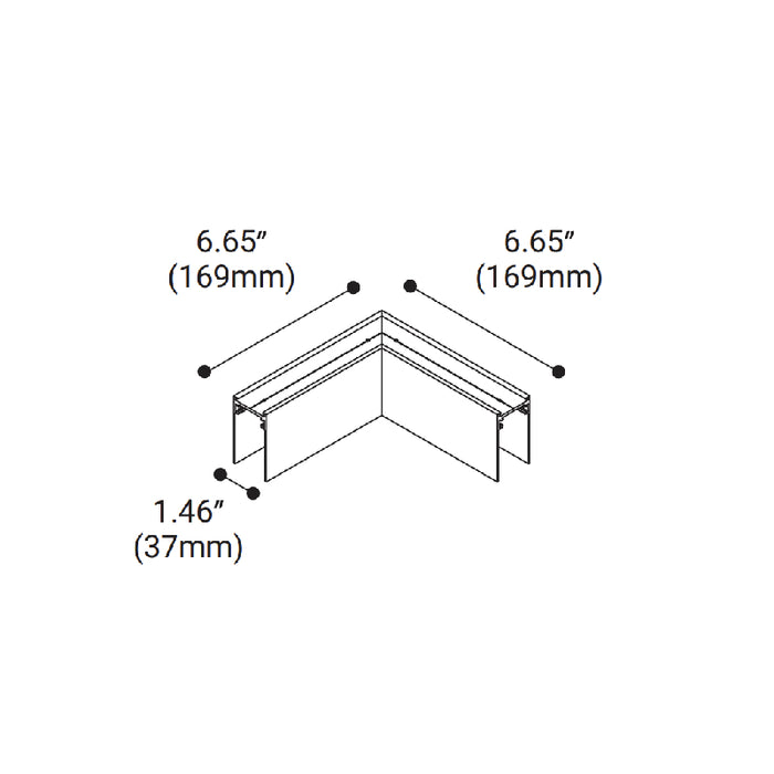 Eurofase 35814 Construct Horizontal Corner L-Shaped Connector, Surface Mount