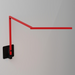 Koncept ZBD3100 Z-Bar Mini Gen 4 LED Desk Lamp, Wall Mount - Matte Red/Hardwire Wall Mount